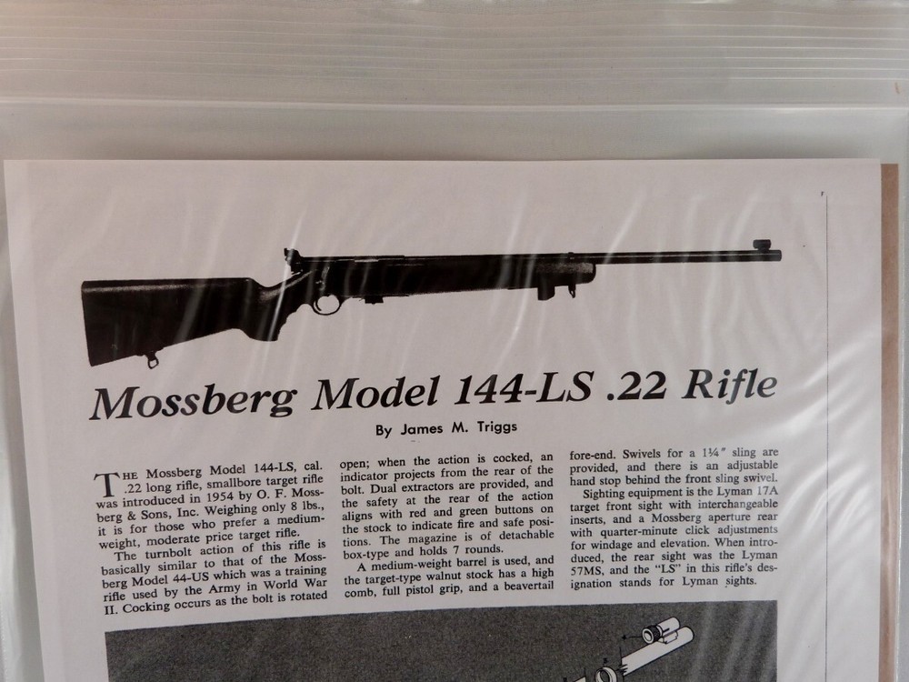 MOSSBERG MODEL 144-LS .22 RIFLE BREAK DOWN INSTRUCTION KIT
