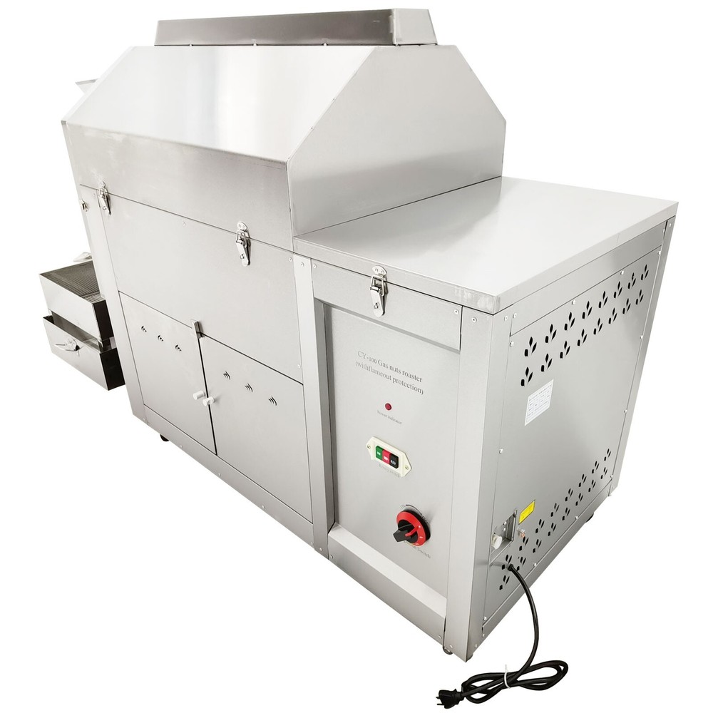 Automatic Coffee Bean Nut Roaster Roller Roasting Frying Machine 50kg 220V
