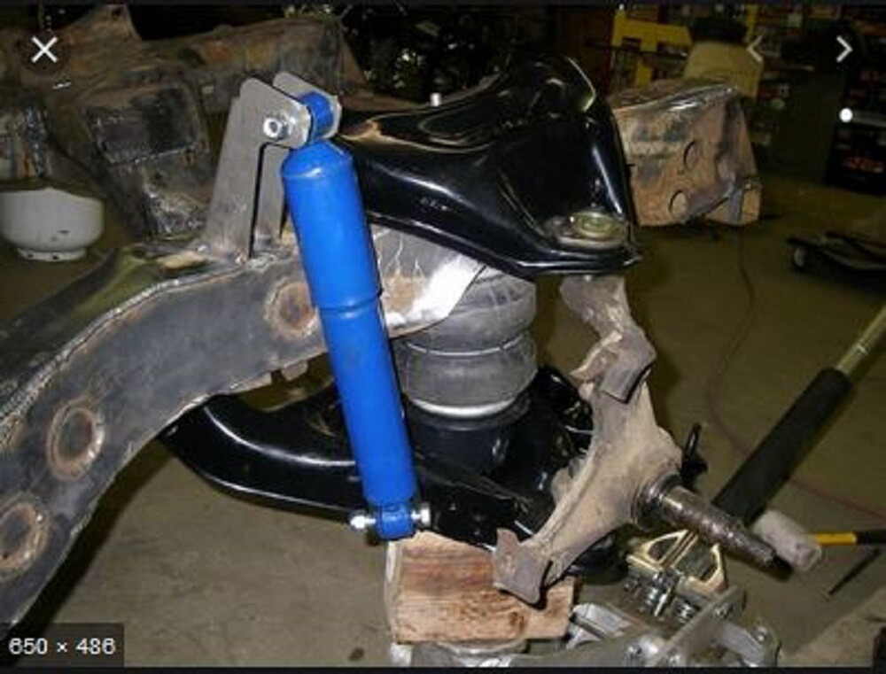 Universal Air Ride Front Shock Relocator Kit Weld on Mount Bracket Stud