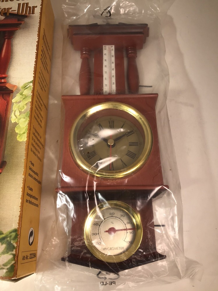 Wall Clock Thermometer Hygrometer Germany NOB