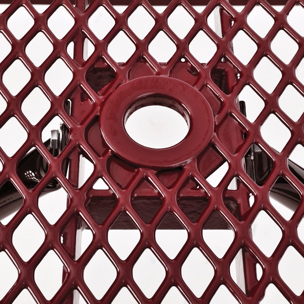 4 ft. Expanded Metal Rectangular Outdoor Steel Picnic Table Red