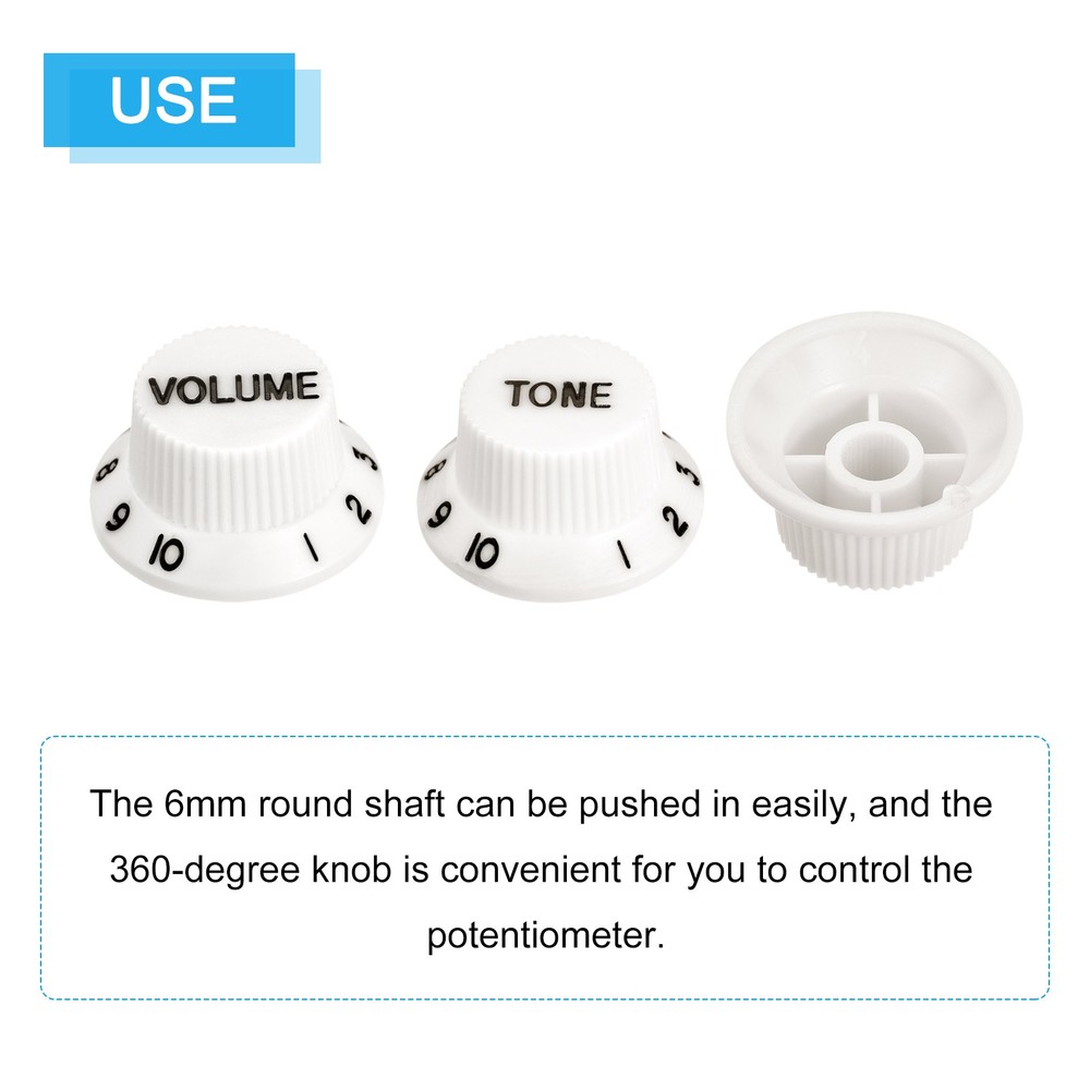 2Set 2Volume 2Tone Speed Control Knob White