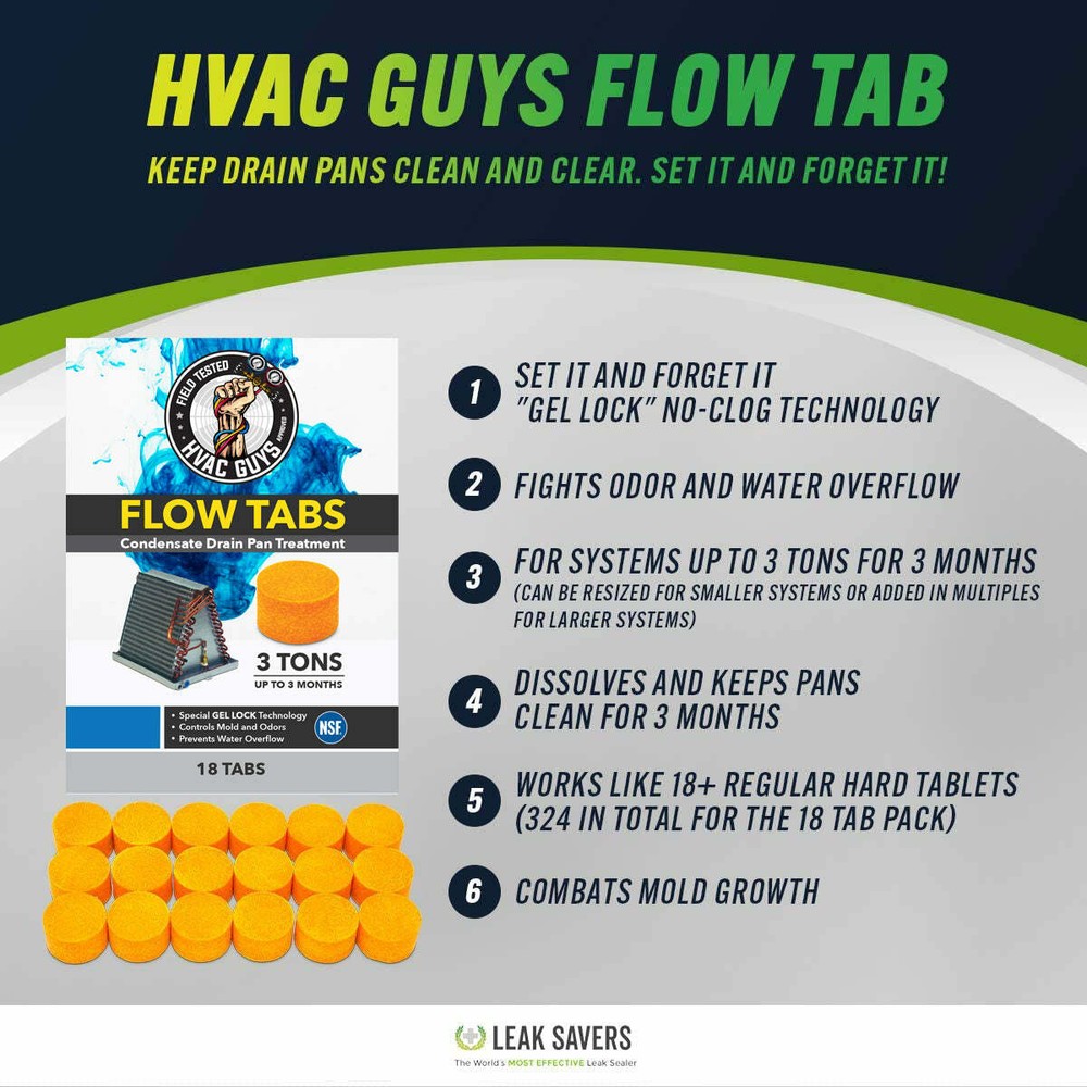 HVAC Guys Flow Tabs Drain Pan Treatment 80 Pack