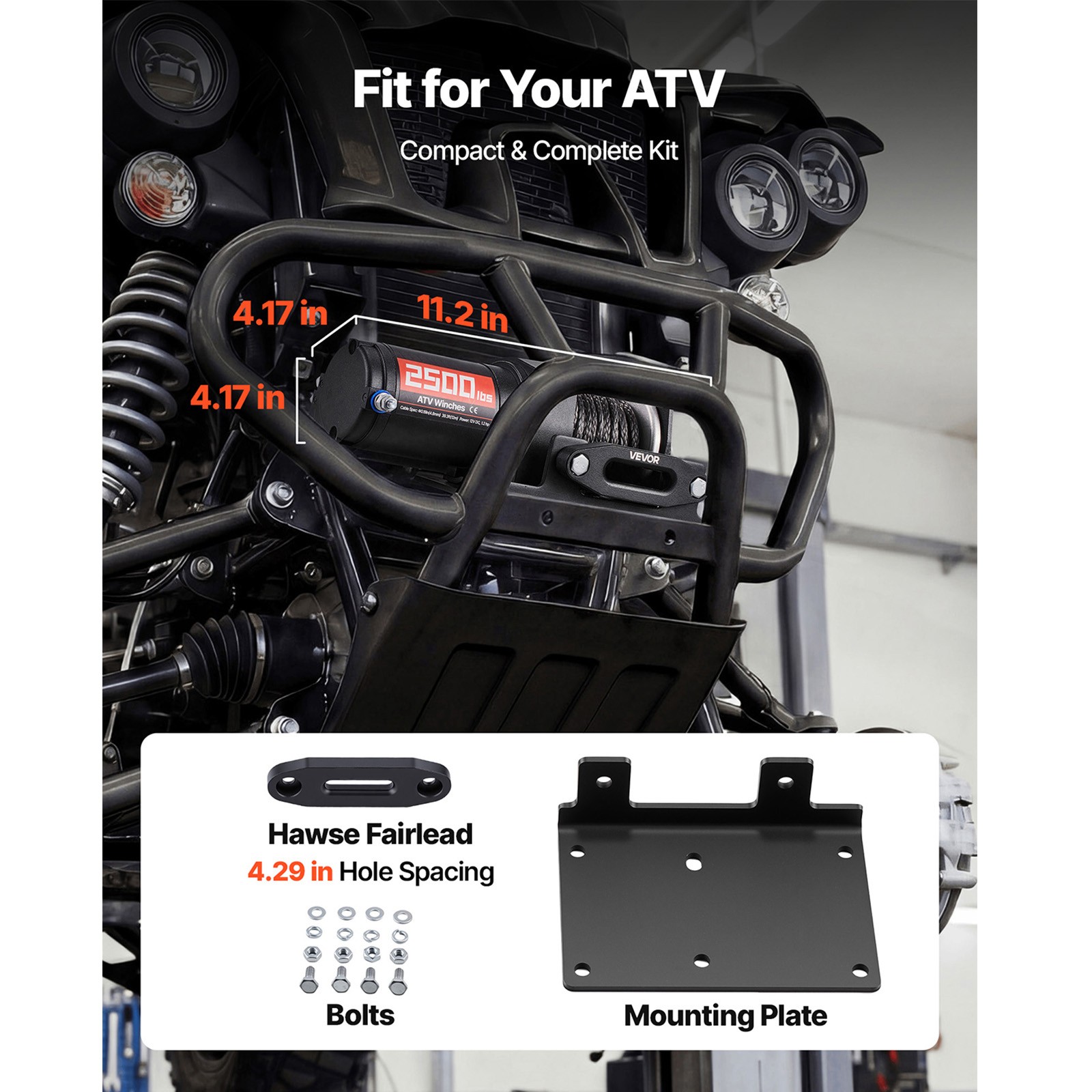 Uimoso 2500 lbs 12V Electric Winch with Synthetic Rope and Wired Remote Control