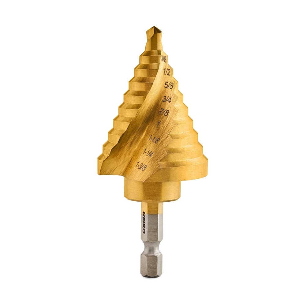 NEIKO 10174A Quick Change Spiral Grooved Step Drill Bit 1/4" Hex