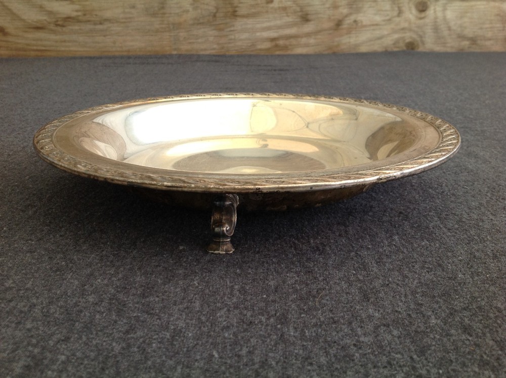 Footed Silverplate Round Serving Tray