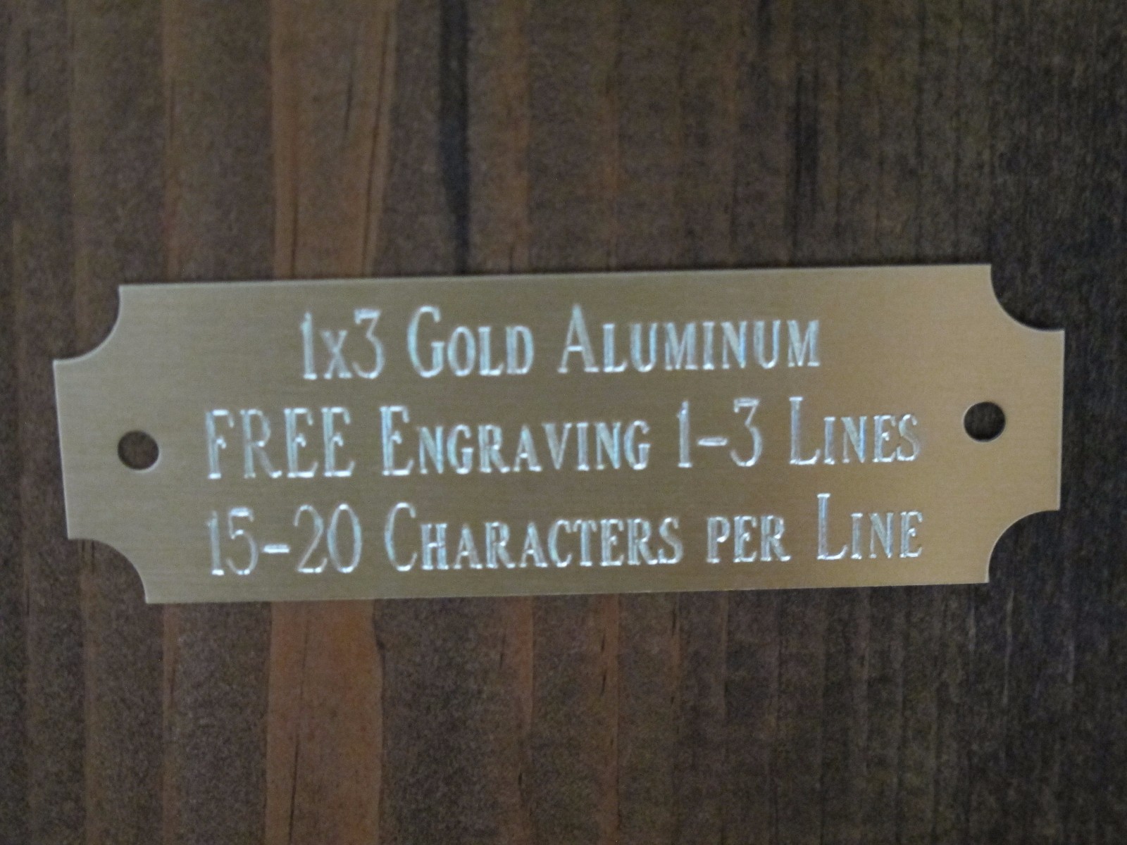 1"x3" GOLD NAME PLATE ART-TROPHIES-GIFT-TAXIDERMY-FLAG CASE FREE CUSTOM ENGRAVED