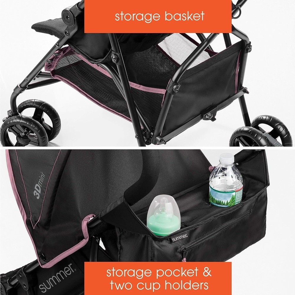 3Dmini Portable Stroller Lightweight Stroller w/Multi-Position Recline Durable