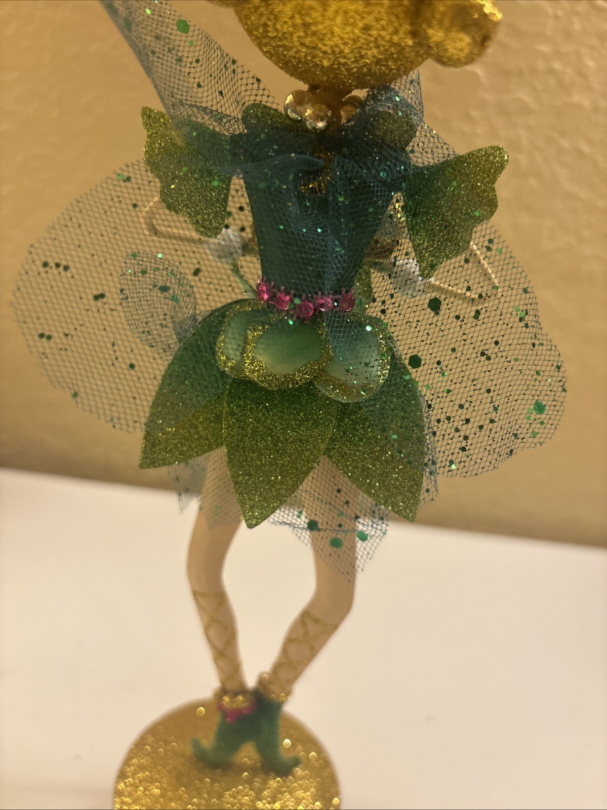 Pier 1 One Rare Celtic St. Patrick's Day Fairy Glitter Metal 11.5" Damage (a80