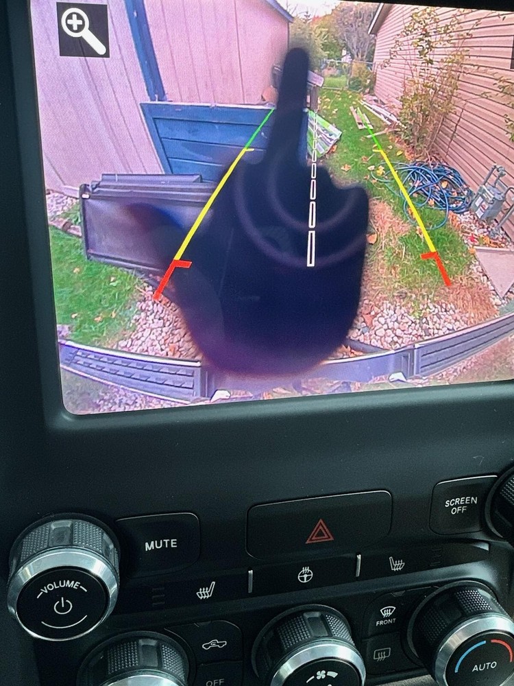 PRANK BACK UP CAMERA STICKER - MIDDLE FINGER 