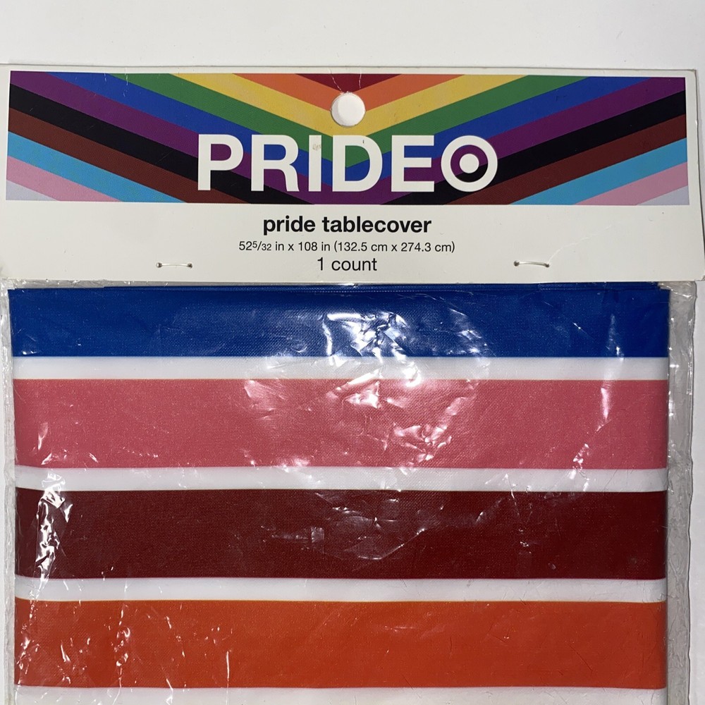 Pride Polyethlene Table cover 52x108 Rectangle (1 Count) Rainbow