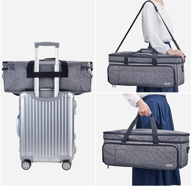 Double Layer Case with Mat Pocket for Cricut Maker 3/Explore 3, Grey, Bag Only