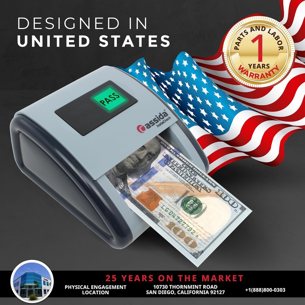 Cassida InstaCheck Counterfeit Money Detector Quick Authenticity Check