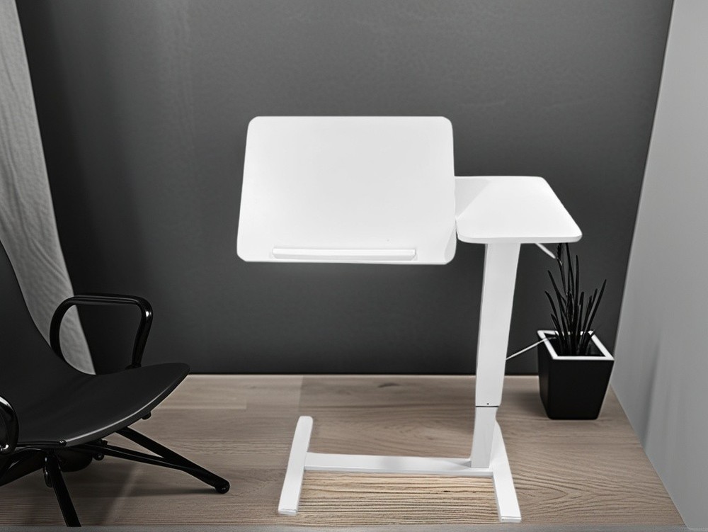 Overbed Bedside Desk, Mobile Rolling Laptop Stand Tilting Overbed Table with Wh