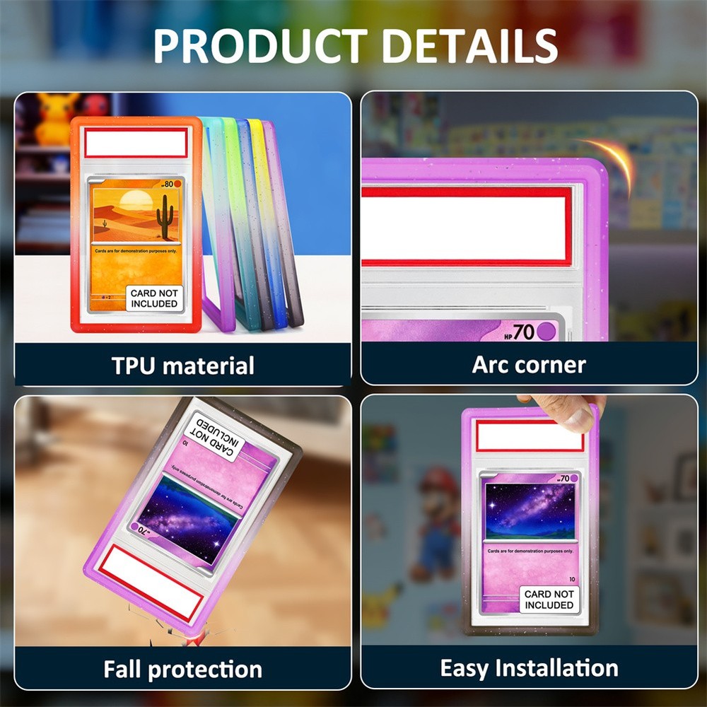 6X-30X Gradient Slab Bumper Guard Protector Skin Stackable For PSA Graded Card