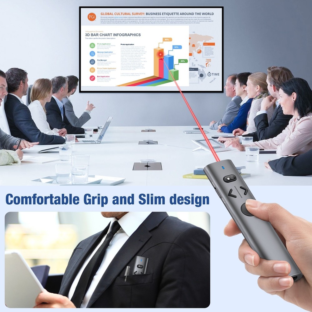 2.4 GHz Pointer Presentation Clicker for Powerpoint Presentations Presenter