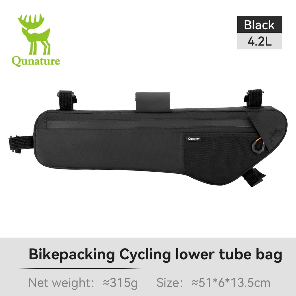 Qunature Bicycle Lower Tube Bag,Waterproof Frame Bag 4.2L with Hydration Opening