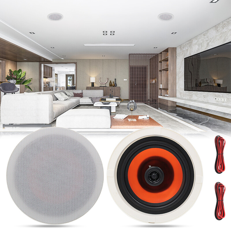 Herdio 6.5" Ceiling Speakers Bluetooth Wall Amplifier Flush Mount Stereo 2Pcs