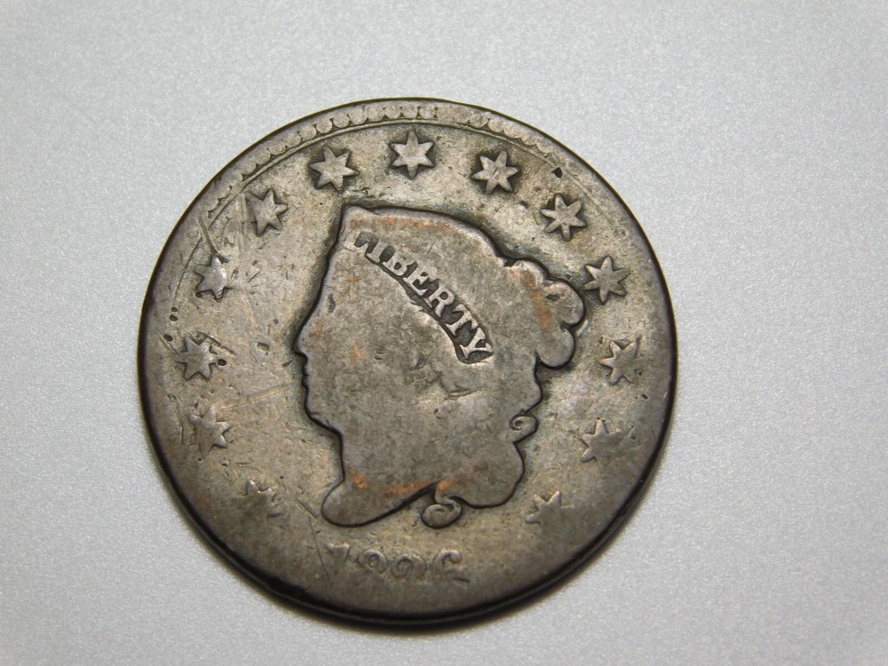 OLD  US  COPPER COINS  1826  CORONET  HEAD  LARGE CENT