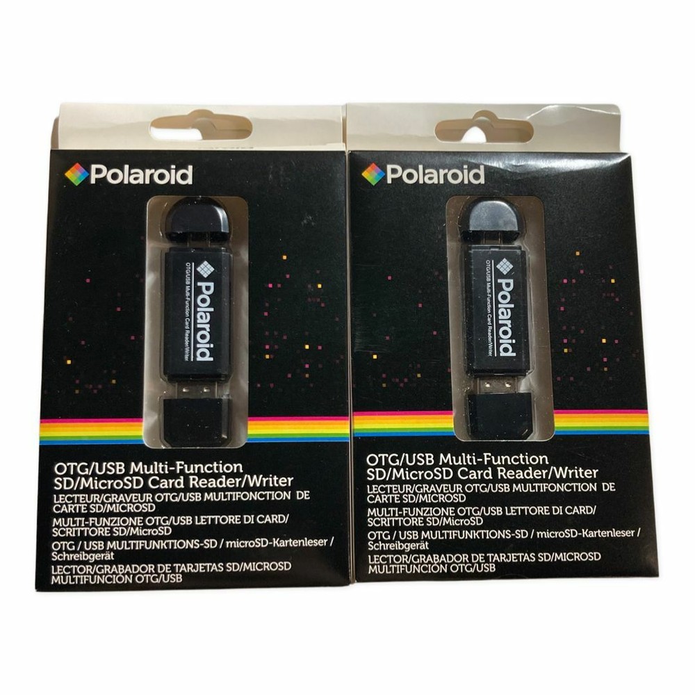 LOT OF 2 Polaroid OTG USB / Micro USB Multi-Function SD / MICRO SD Card Reader