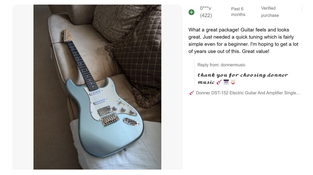 🎸 Donner DST-152 Electric Guitar With Amplifier Coil Split Function HSS Pickup