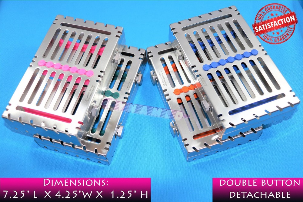 GERMAN GRADE STERILIZATION CASSETTE TRAY RACK BOX FOR 7 INSTRUMENTS AUTOCLAVABLE