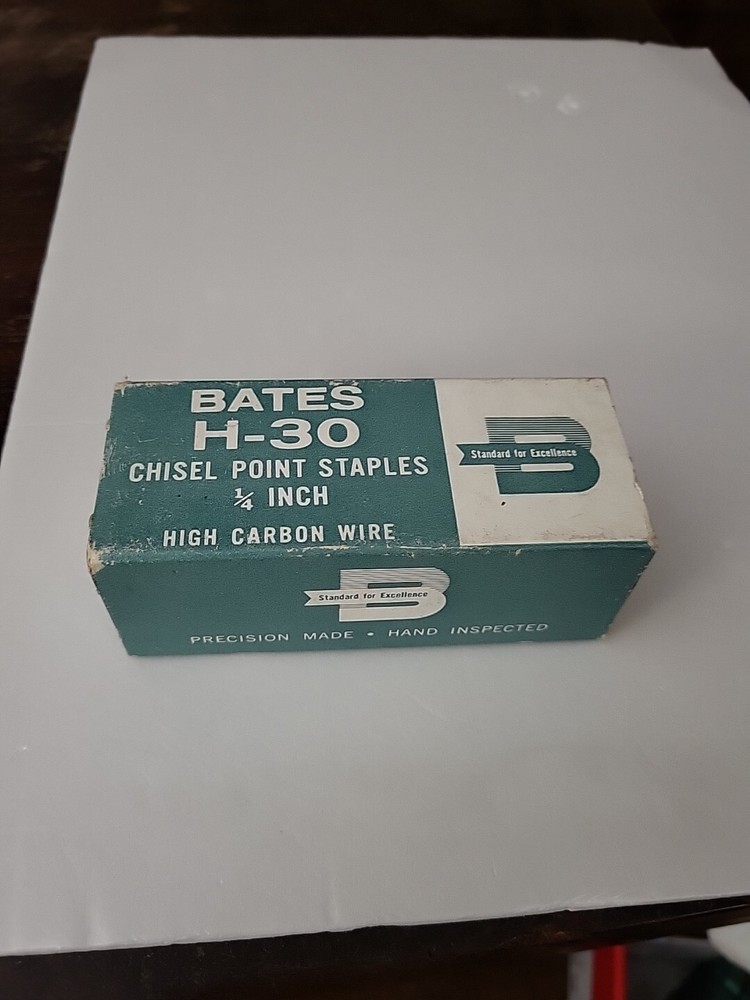 Bates H-30 Chisel Point Staples 1/4" Open Box