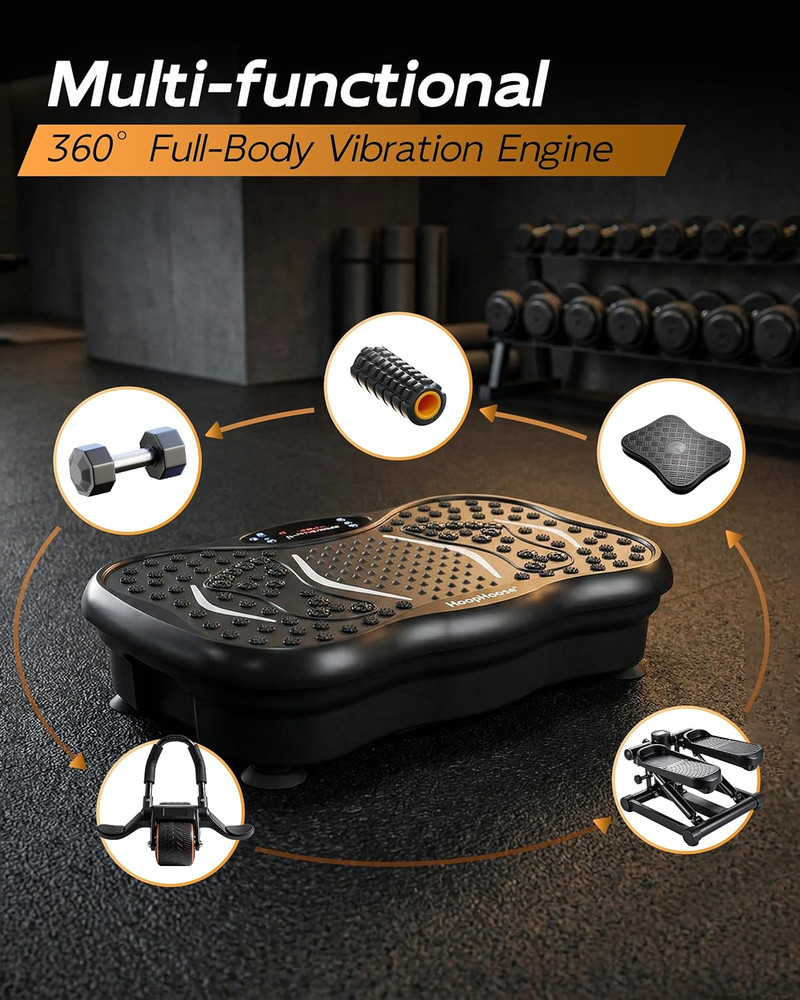 Vibration Plate Exercise Machine, 200 Speeds Vibrating Plate for Lymphatic Drain