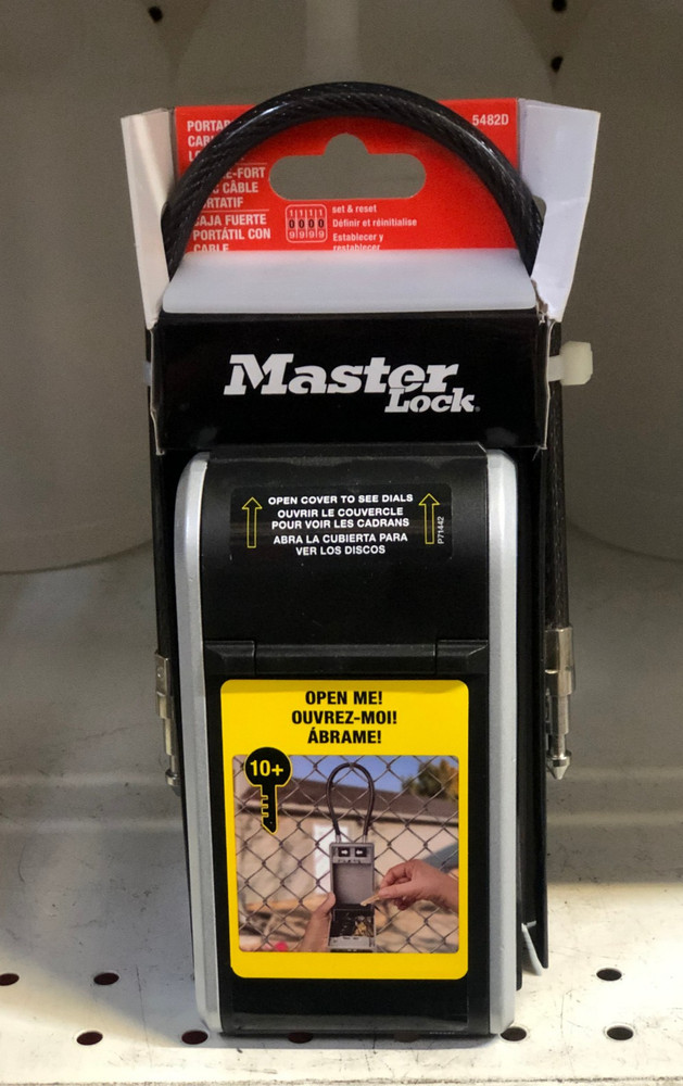 Master Lock 5482D Large Outdoor LOCK BOX with Removable Cable & Combination Dial