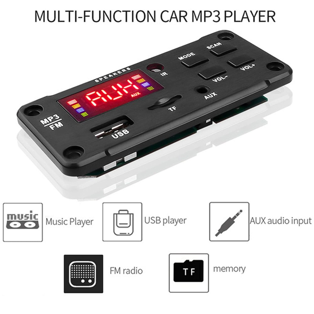 12V Car Audio Bluetooth Mp3 Decoder Board Color Screen Display Bluetooth Vers...