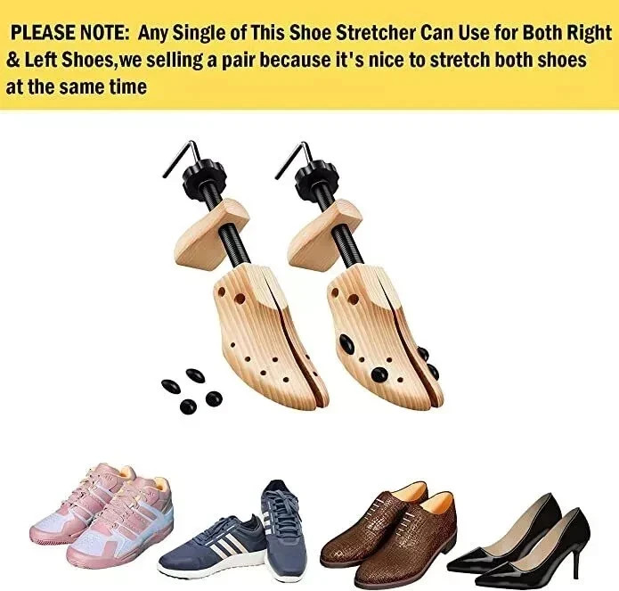 2-Way Wooden Adjustable Shoe Stretcher Expander Men Women Boot Size US 5-13