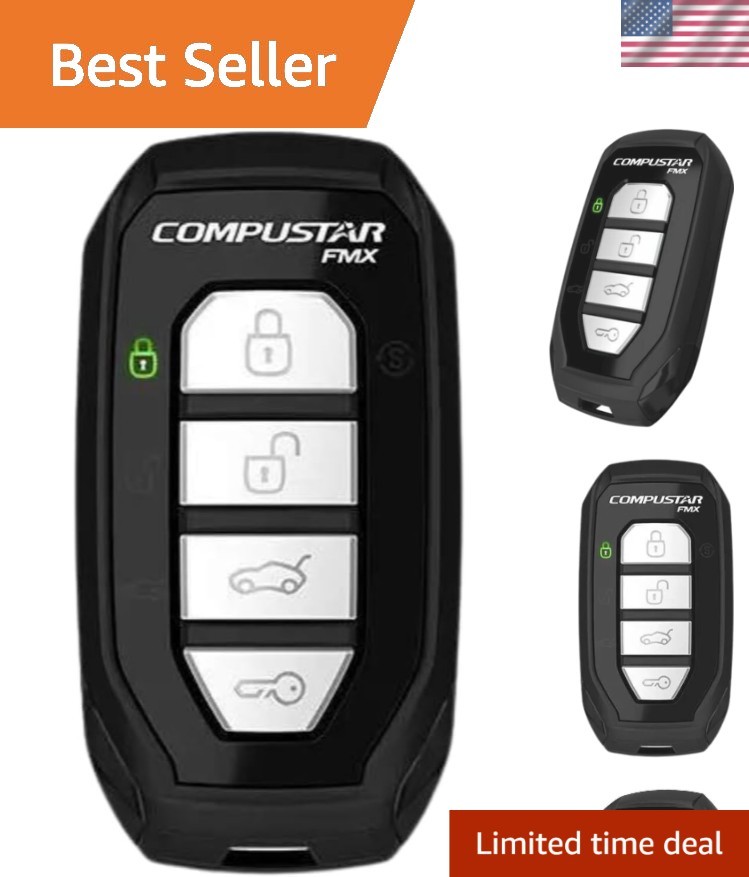 High-Range 2-Way Car Remote - Ergonomic, 3000' Frequency Modulation Control