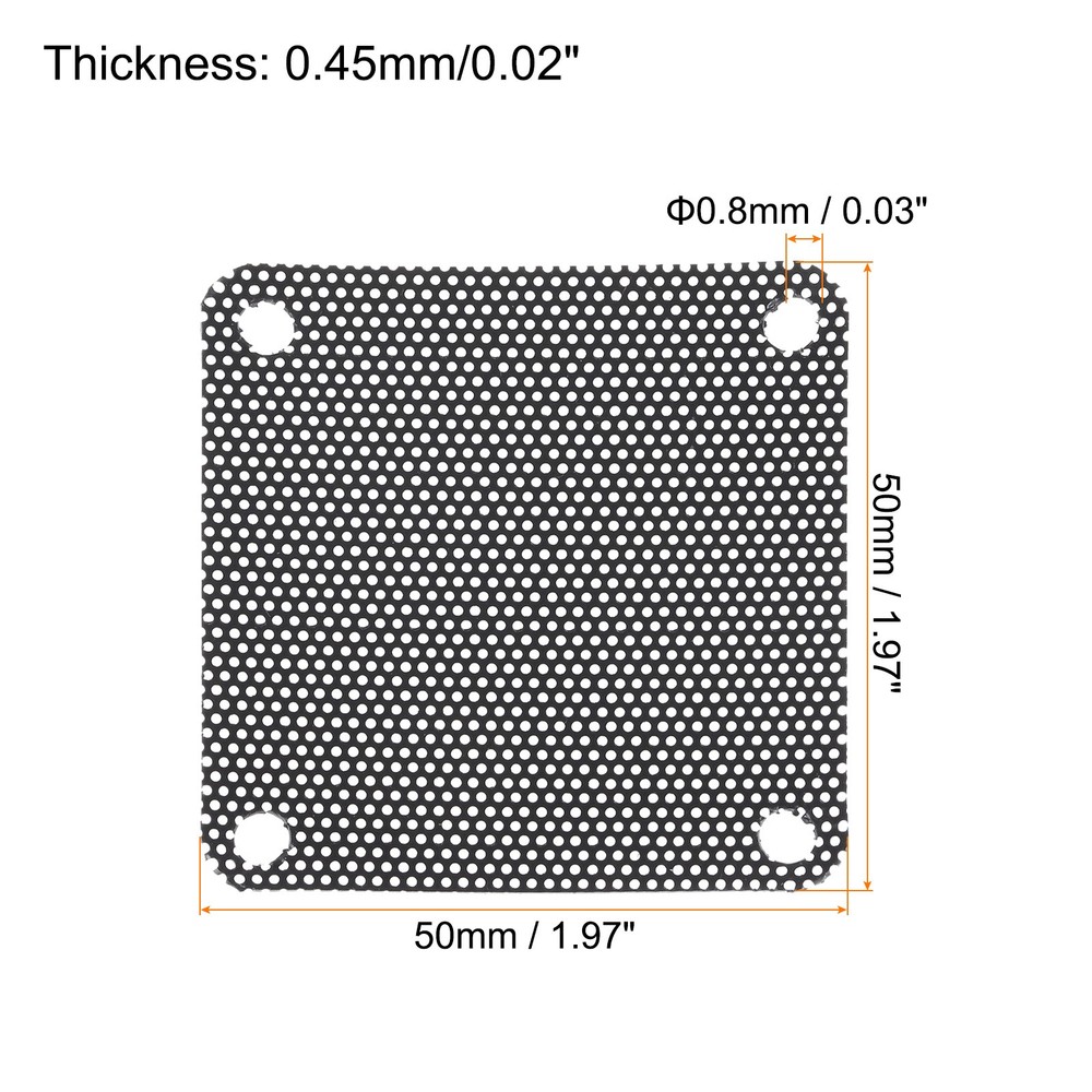 6PCS PC Dust Filter 50x50mm Computer Case Cooler Dustproof Mesh Black
