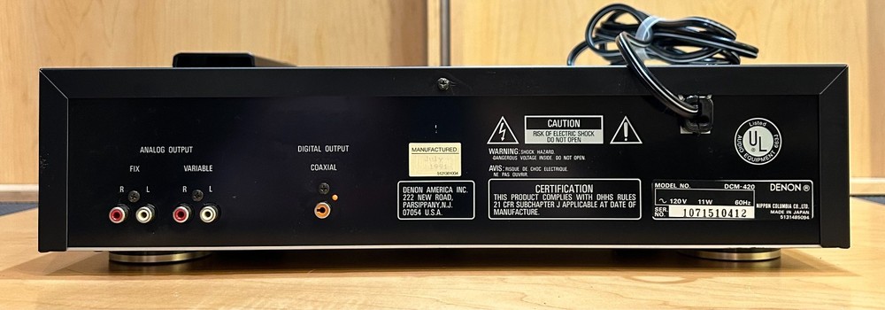 Denon DCM-420 5-Disc CD Changer W/Remote & Operating Instructions Tested Working
