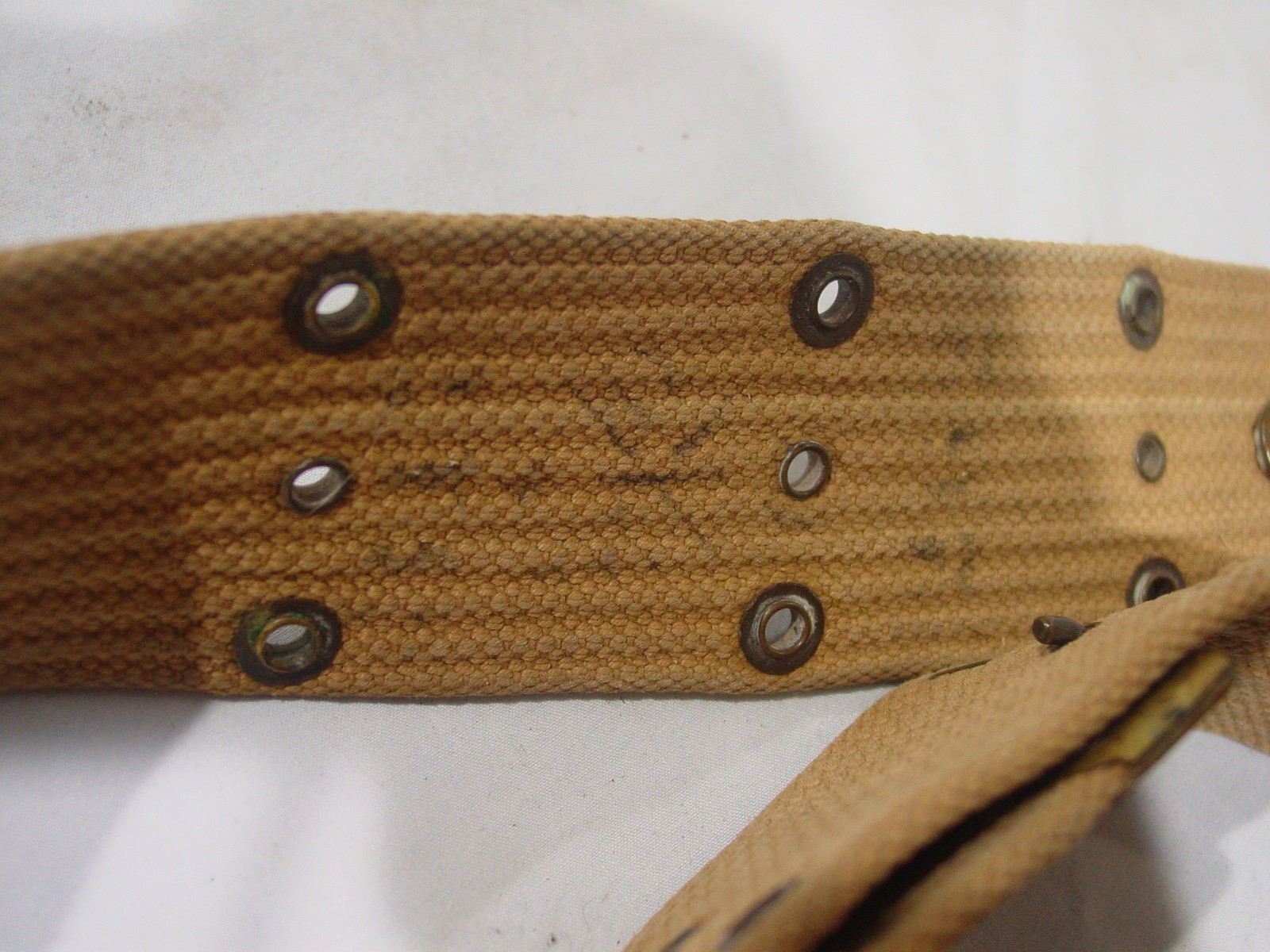 US Military WWI M1912 Pistol Belt WW2 Khaki Canvas Web