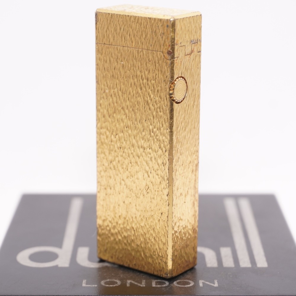 Dunhill Roller Gas Lighter Gold Sand Pattern-Ultrasonically cleaned_Working