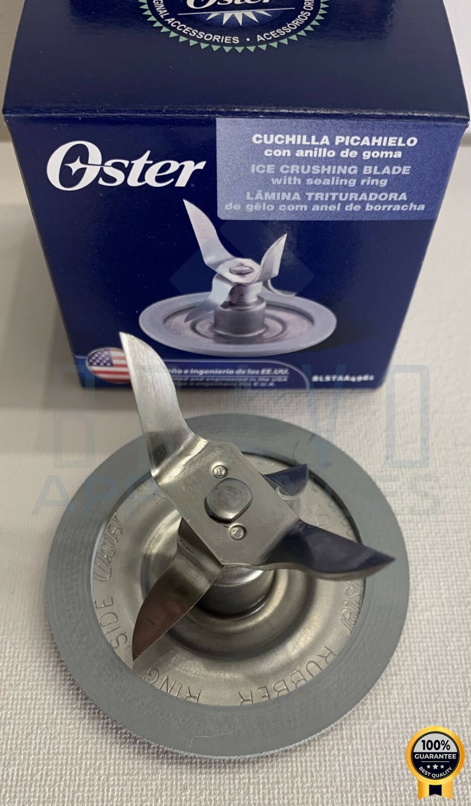 Genuine Oster Blender Stainless Steel Blade 4961 with one Gasket Sealing Ring