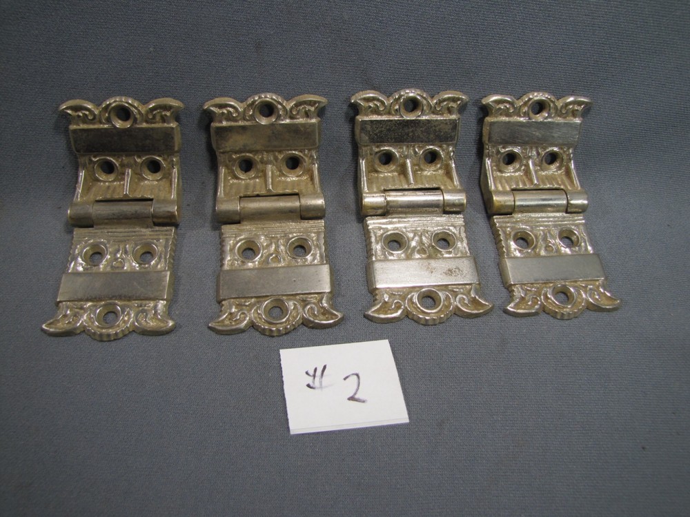 Antique Brass Eastlake Icebox Hinges -  4 Hinges