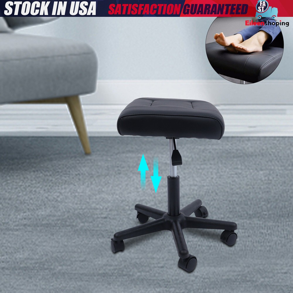 Office Foot Stool with Wheels, Height Adjustable Rolling Leg Rest Adjustable