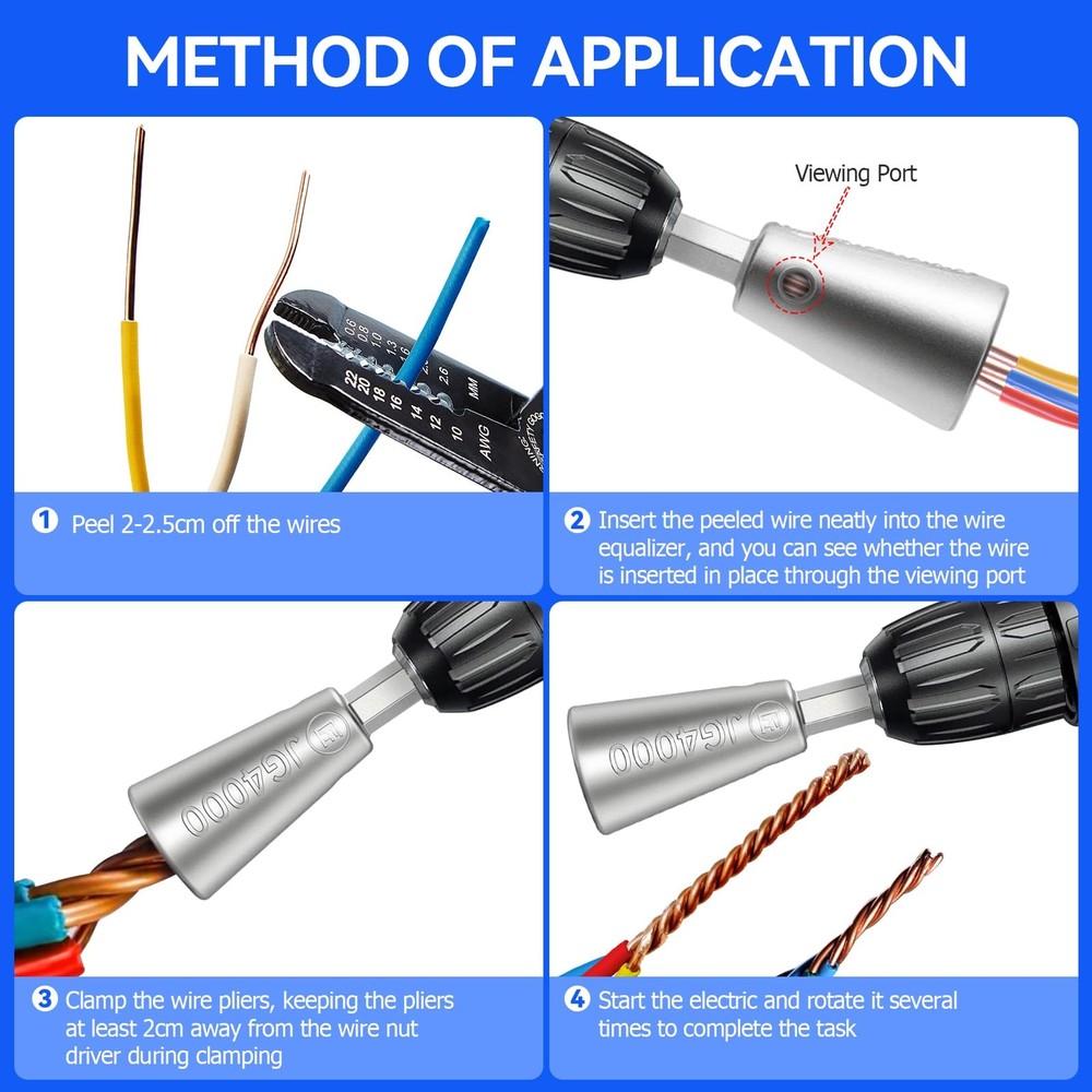 2 Pack Wire Twisting Tool Cable Quick Twister for Electrical Power Drill