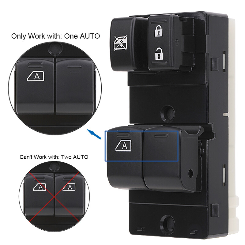 Power Window Switch Main Control Button for 2007-2017 Nissan Frontier 25401ZP50A