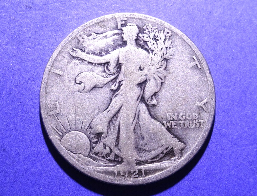 1921-D Walking Half Dollar VG