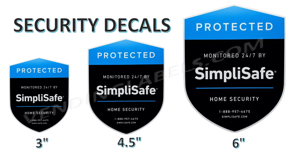 SIMPLISAFE Home Security Decal Sticker Camera Door Window Decal