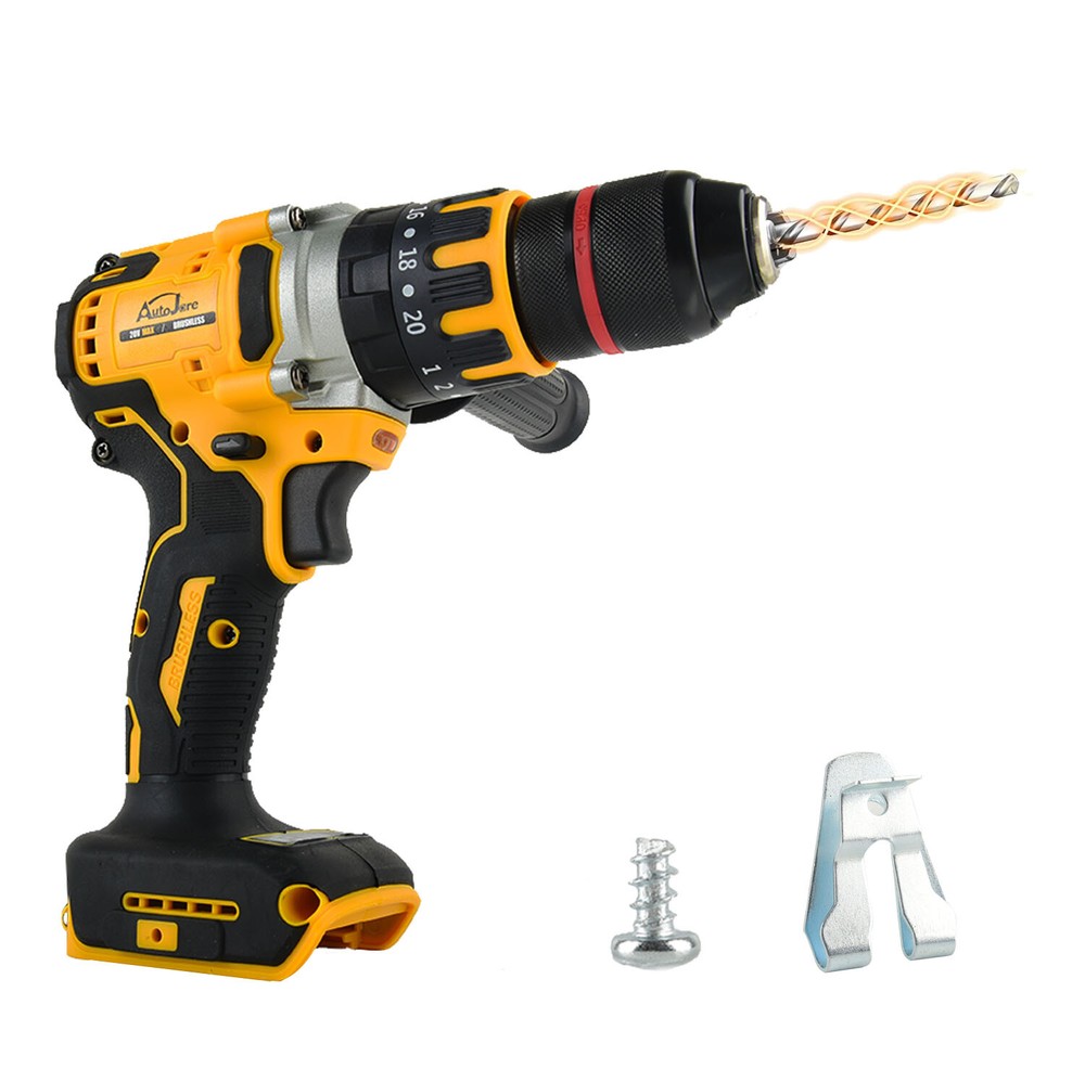 1/2" Cordless Drill Driver for Dewalt 20V Battery, Brushless Compact Drill Tool