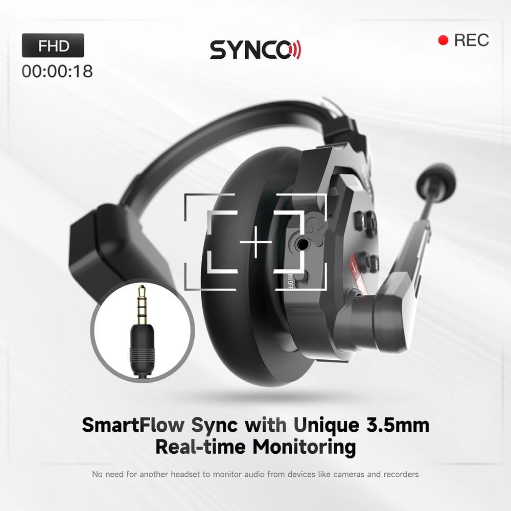 Synco Xtalk X2 350m/1148ft Wireless Headset Intercom System 2.4GHz Full Duplex
