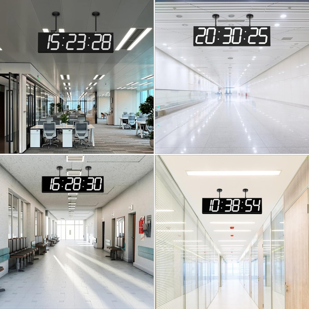 28.5‘’ Double Sided Digital Wall Clock, Multifunctional Led Countdow