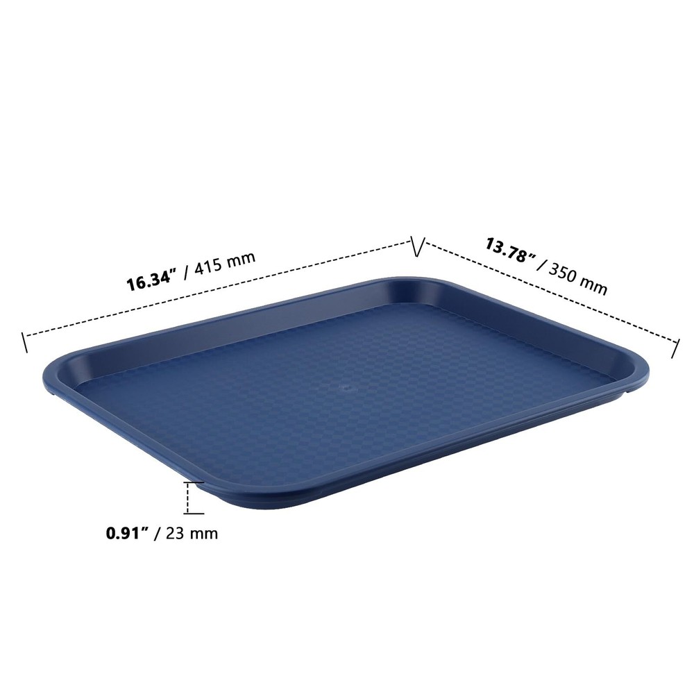 10 Pack 16 x 12 Inch Plastic Fast Food TrayRectangular Plastic Cafeteria Tray...