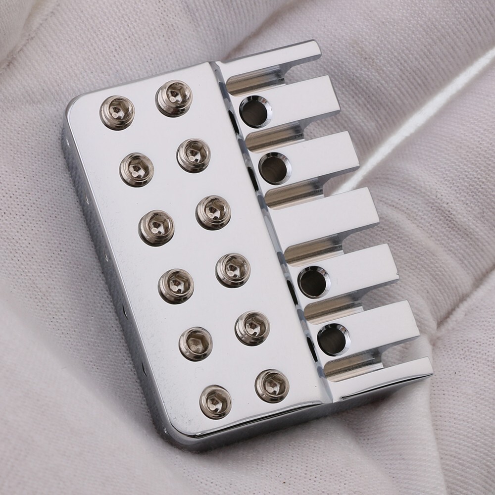 Guitar Brass Locking Nut String Lock for 6 String Headless Guitar Chrome