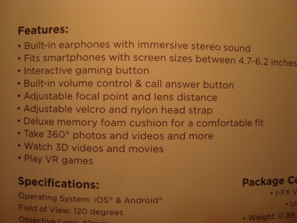Hype i-fx Virtual reality headset new in open box.
