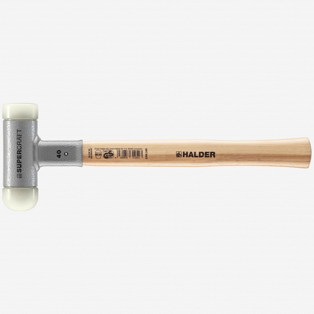 Halder Supercraft Dead Blow, Non-Rebounding Hammer with Rounded + Flat Nylon Fac